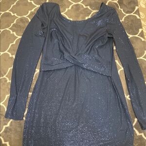 Elegant Blue Sequin Dress